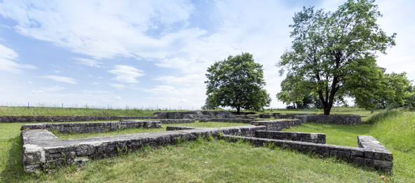 Überreste der Gemäuer eines Gebäudes in Neustadt an der Donau.